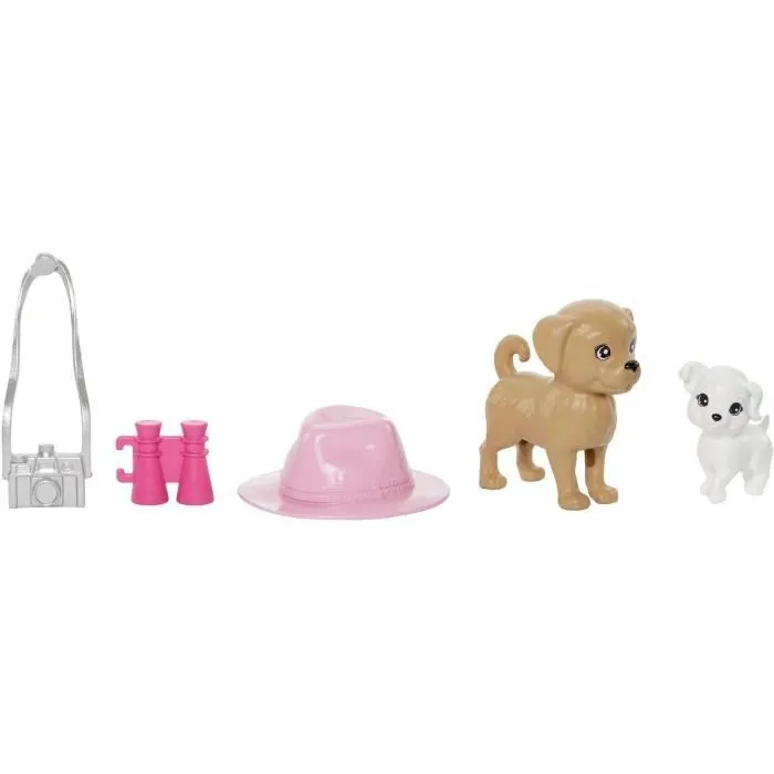 Barbie-Coffret Poupées Stacie et Barbie avec 2 chiots et accessoires HRM09-1
