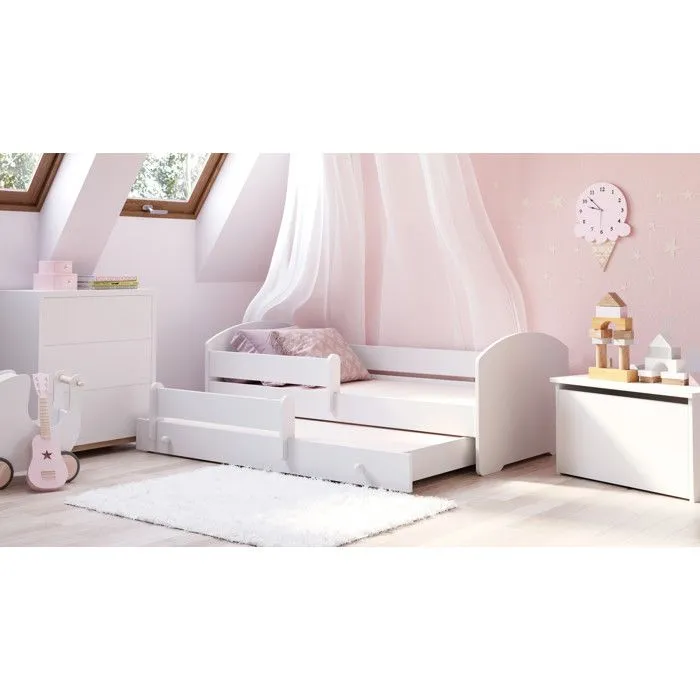 Lit gigogne enfant blanc LOU - Sans graphique - 2 x 160 cm x 80 cm-1