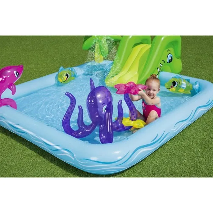 Aire de jeux pataugeoire - BESTWAY - Fantastic Aquarium - 239 x 206 x 86 cm - Avec fontaine-4
