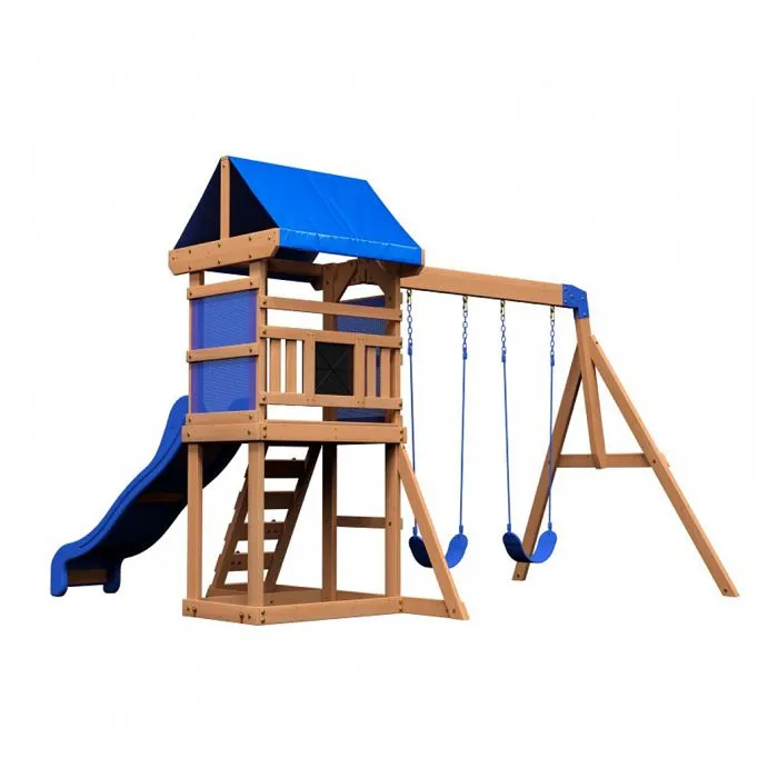 Tour de jeu en bois Aurora - BACKYARD DISCOVERY - Avec toboggan, balançoire et bac à sable-0