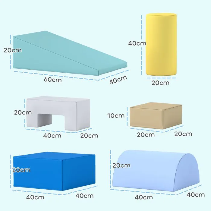 6 blocs de construction en mousse XXL - AIYAPLAY - jeux éducatif - module motricité - certifiés normes EN71-1-2-3 - mousse PU 20D-3