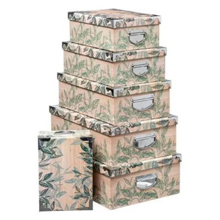 Lot de 6 Boîtes "Green Harmony" 48cm Multicolore-0