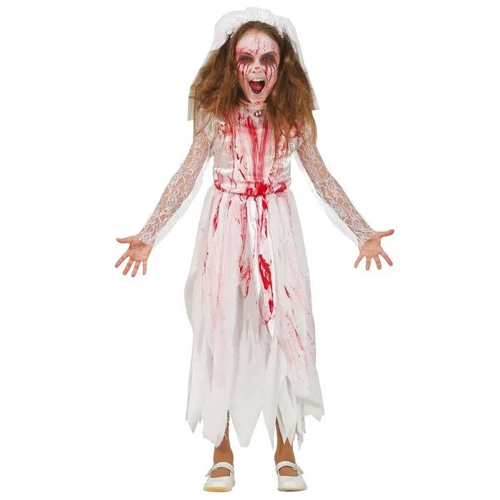 Déguisement robe de mariée sanglante fille-0