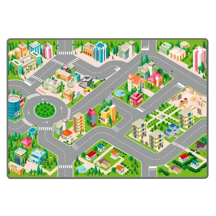 Tapis de Jeu pour Enfant - STARLUX - Circuit de Ville - Antidérapant - 120 x 80 cm-0