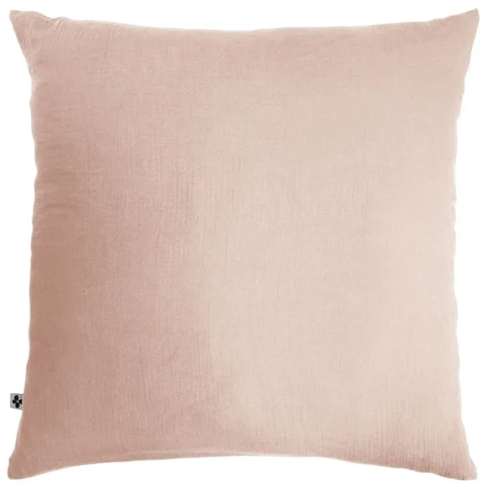 Housse de couette double gaze de coton Bio 240x220 cm 4 taies Blanc/Rose-4