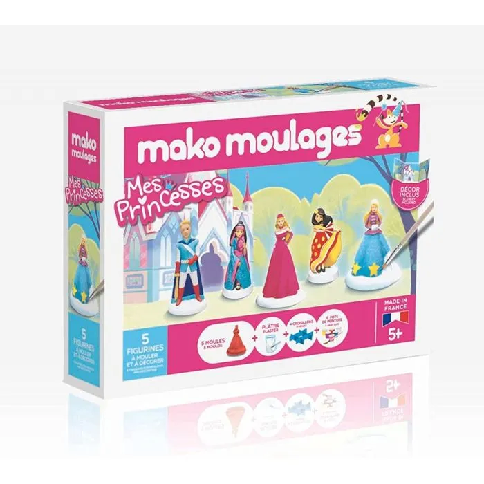 Kit de moulage Mes Princesses - MAKO MOULAGES - 5 moules - Peinture nacrée et pailletée-3