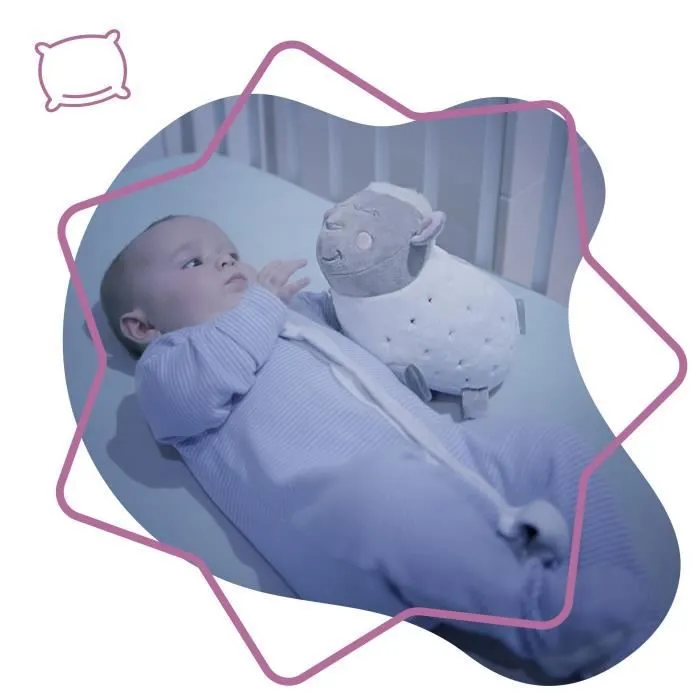 Badabulle Veilleuse Mouton Peluche - Projection d'étoiles & Berceuses-1
