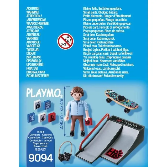 PLAYMOBIL - Skateur avec Rampe - Playmobil Special Plus - Bleu et multicolore - Jouet-2