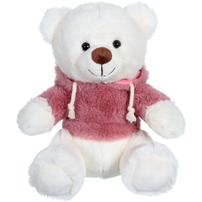 Ours en peluche GIPSY - Sweat friends vieux rose - 22 cm-0