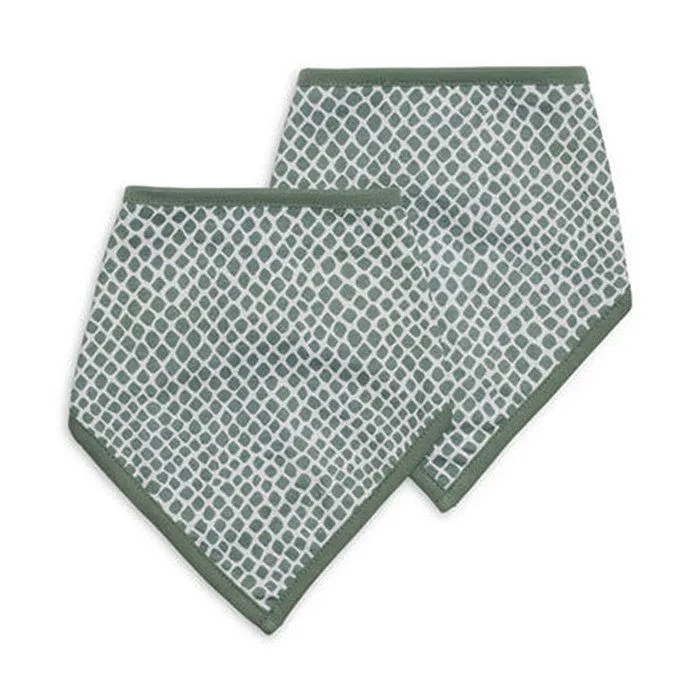 Bavoir Bandana Snake Vert Cendré (2pcs) Jollein-0