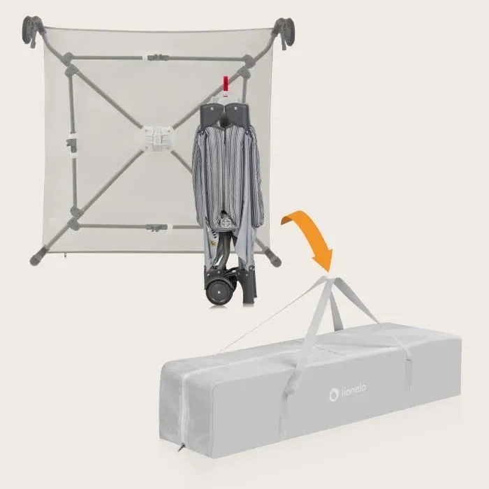 Parc Bébé LIONELO Bonnie - Jusqu'à 15 kg - 100x100 cm - Accès latéral - Zippé - Sac de transport - Gris-2