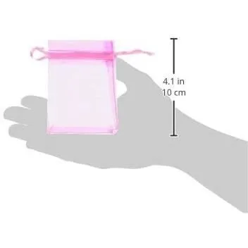 amscan Sacs en Organza Rose Vif-2