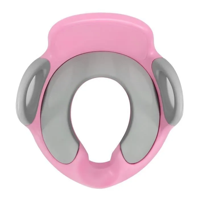 LILIIN Siège WC Enfant Pliable Rose-Gris, Réglable en Hauteur, Antidérapant et Pratique-0