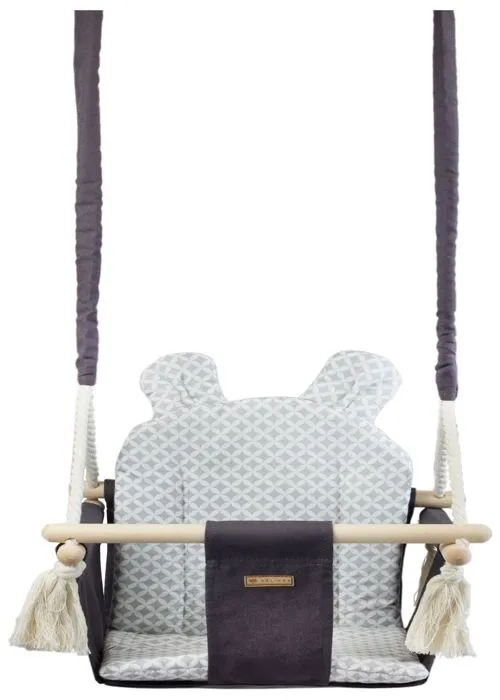 Balançoire bascule confortable pour enfants en bois coton terrasse jardin maison16-2
