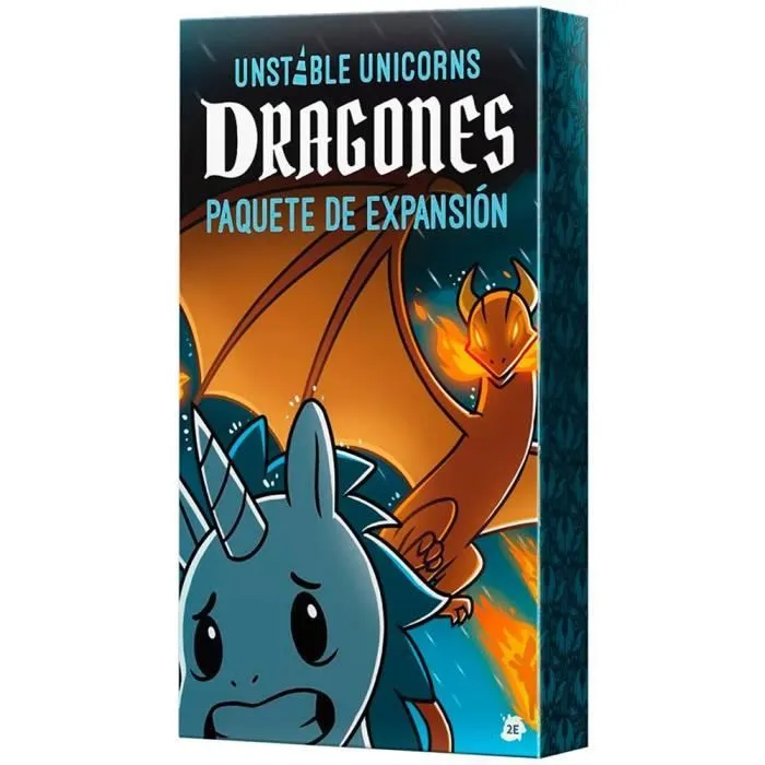 Jeu de carte - ASMODEE - TeeTurtle Unstable Unicorns Dragones - Extension en Espagnol-0
