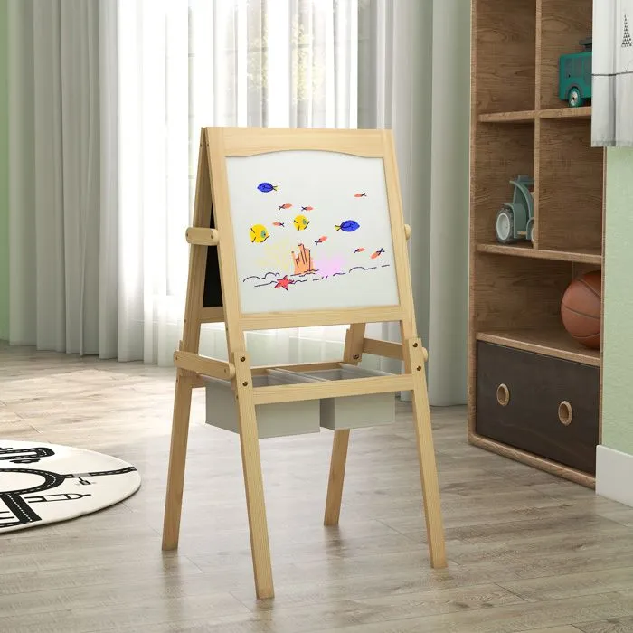 AIYAPLAY - Tableau chevalet - MDF - 58x50.5x109cm - Bois naturel-2