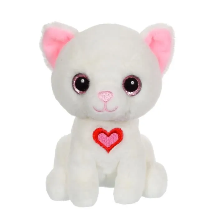 Peluche Chat Lovely Cat - GIPSY TOYS - 15 cm - Blanc-0