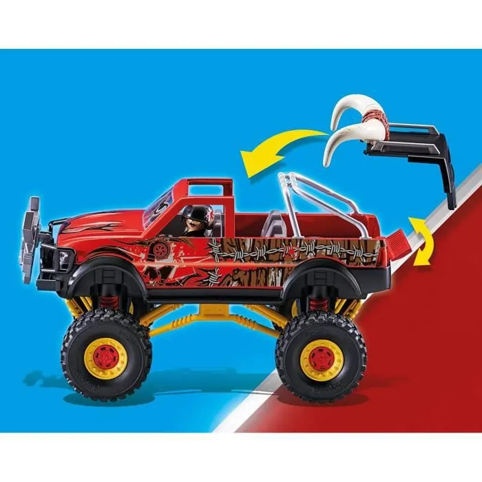 PLAYMOBIL - 70549 - Stuntshow 4x4 de cascade Taureau - Bleu - Mixte - 970g-5
