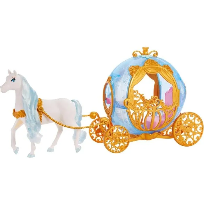 Calèche de Cendrillon - MATTEL - Disney Princesses - Détails dorés - Cheval blanc - À partir de 3 ans-0