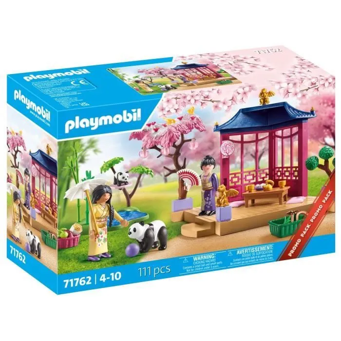 PLAYMOBIL 71762 Jardin asiatique avec deux personnages et pandas, Promo pack, 111 pièces, Dès 4 ans-0