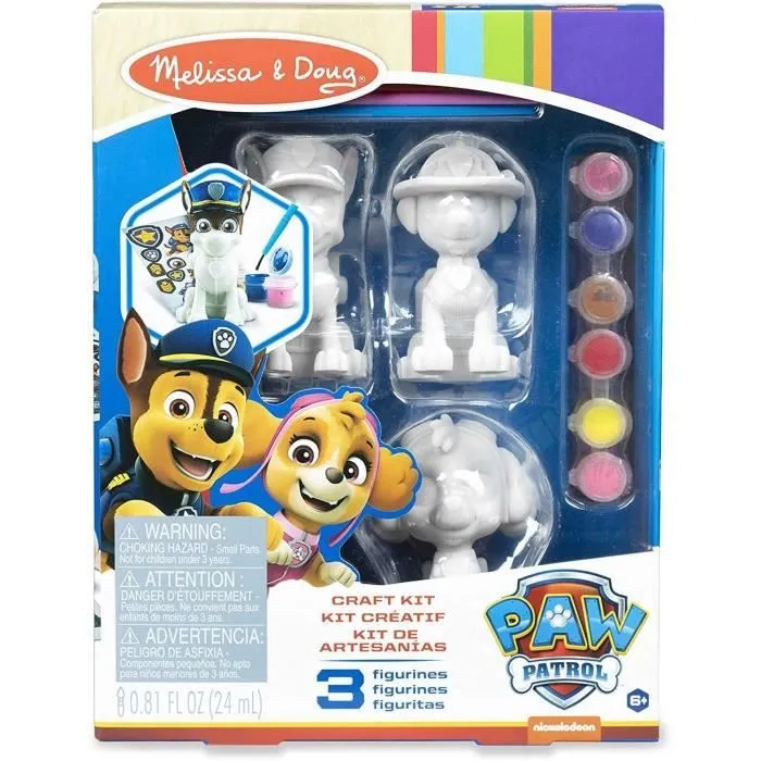 Kit de bricolage - MELISSA & DOUG - La Pat' Patrouille - 3 figurines à décorer-0