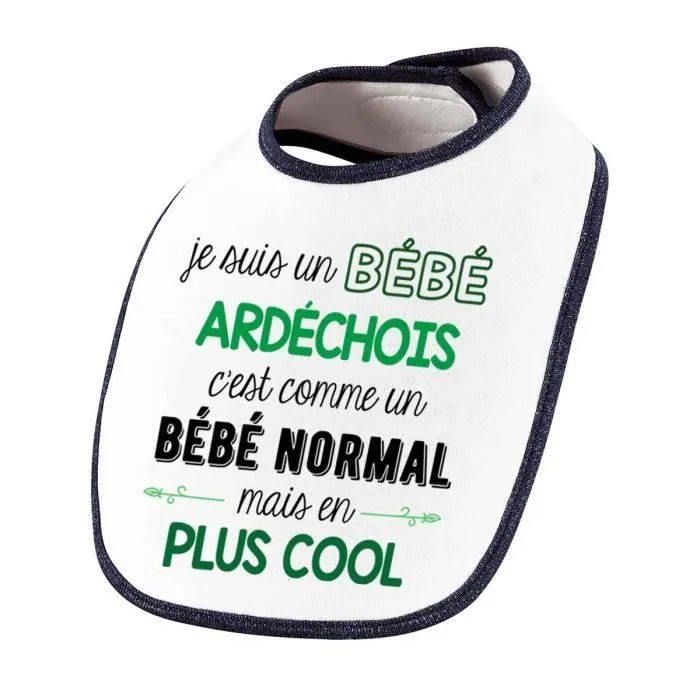Bavoir fier d'être Ardéchois | Cadeau Naissance Baby Shower Noël Anniversaire Enfant Nourrisson-0