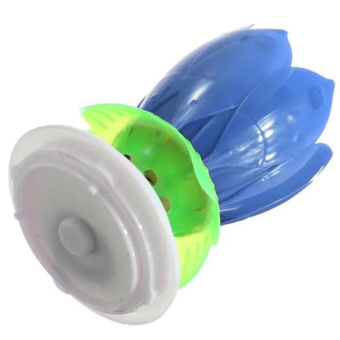 Bougie d'anniversaire fleur musicale lotus rotatif SMRT U - Bleu-1