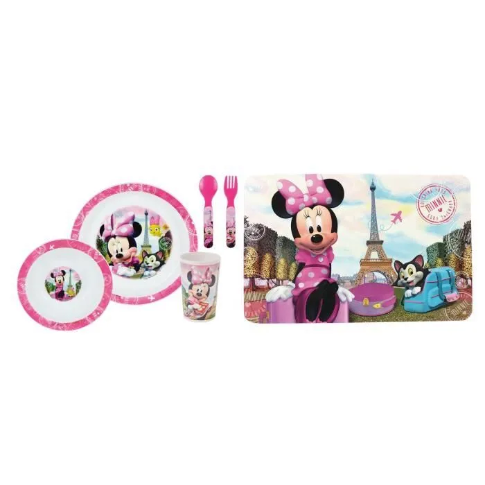 DISNEY MINNIE - Ensemble repas avec couverts + set de table-0