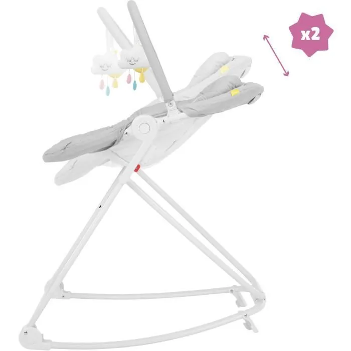 Badabulle Transat en hauteur Compact'Up, Pliage Ultra Compact, Confortable, Multipositions, Dès la naissance, Candy-3