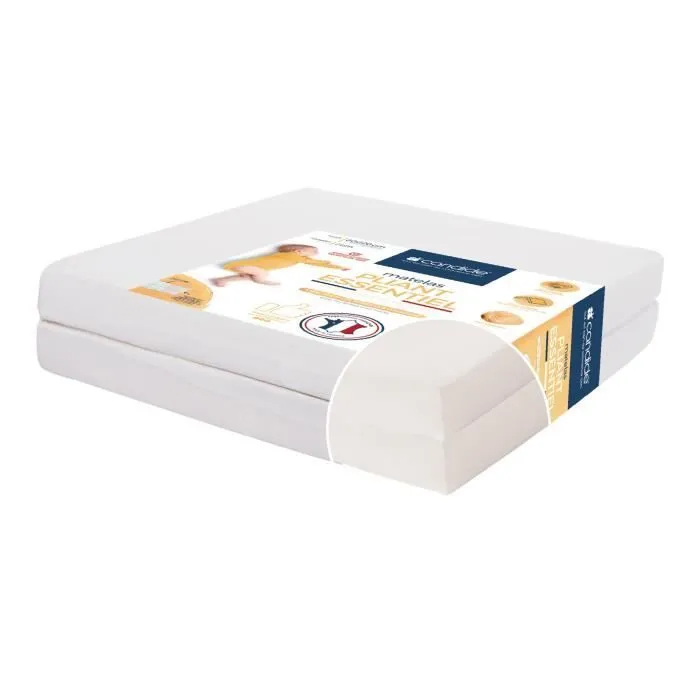 Matelas Bébé Pliant 2 Parties TINEO 60x120x7cm Essentiel Fabriqué En France - Garantie 5 ans-5