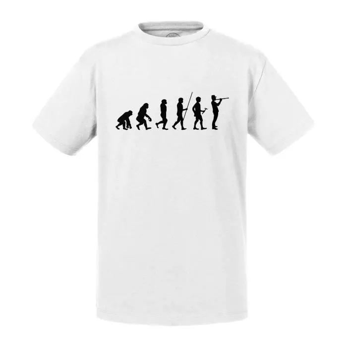 T-shirt Enfant Blanc Evolution Hautbois Orchestre Musique Instrument Musicien-0