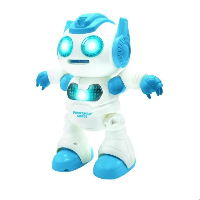 Powerman® Shoot Robot Programmable avec Dance, Musique, démo – Télécommande et disques en mousse inclus.-2