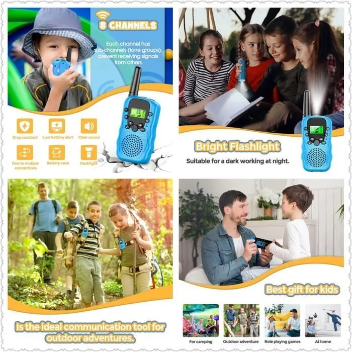 Talkie Walkie Enfants, Jouet Garcon 3 4 5 6 Ans Cadeau Garçon 3-12 Ans Jeu Exterieur Enfant Jardin Jouets pour Enfants Anniversaire-3