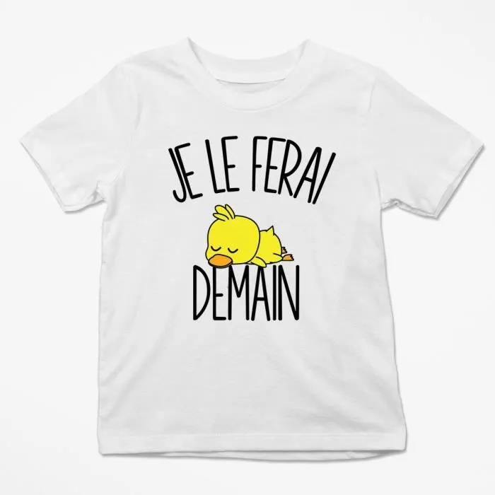 T-shirt Enfant Bébé Canard - Planet - Bodies Collection Animaux Humour Mignon - Blanc-0