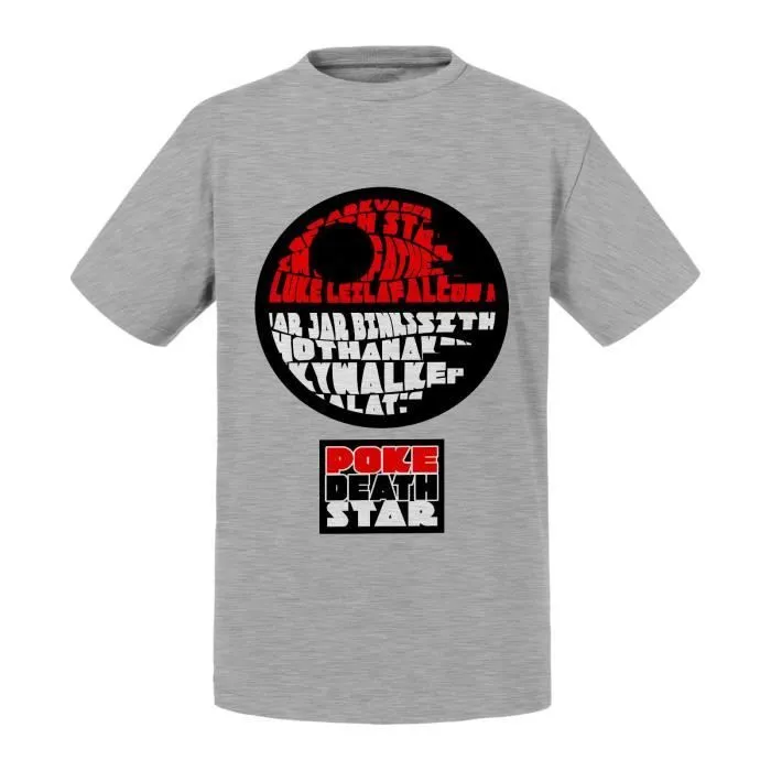 T-shirt Enfant Gris Game of Geek Poke Death Star Pokemon Star Wars Humour-0