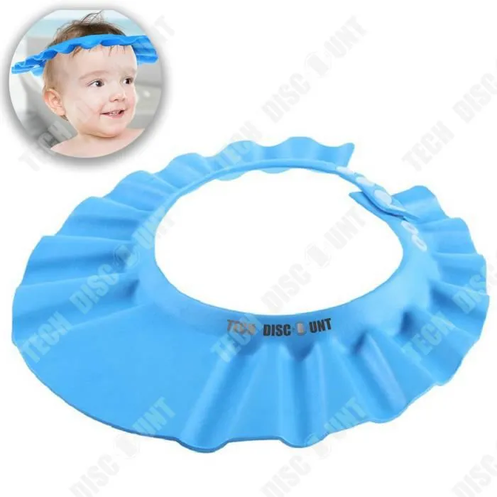 TD® Bonnet de bain EVA shampooing pour bébé taille réglable protection des yeux protection des oreilles bonnet de douche pour bébé-0