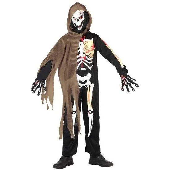 Déguisement garçon squelette - Marque - Âge 3-4 ans - Halloween - Noir-0