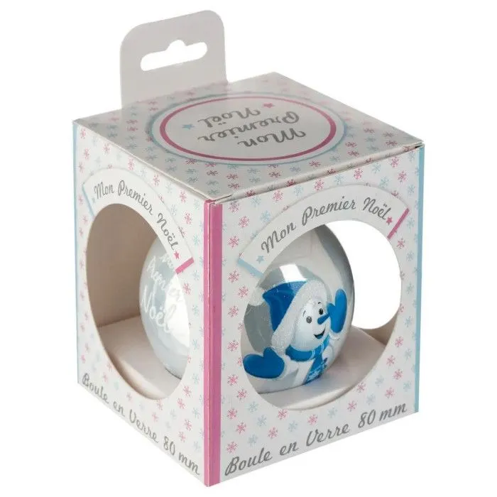 Boule de Noël - JJA - Mon Premier Noël - Verre - 80 mm - Bonhomme de neige-2