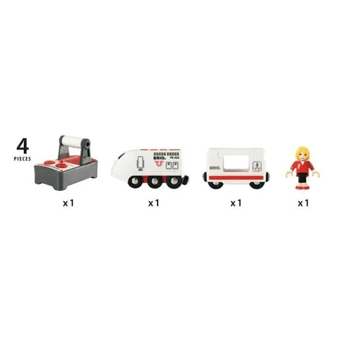 Train de Voyageur Radiocommandé BRIO World - Accessoire son & lumière en bois - Ravensburger - Mixte - Dès 3 ans-4