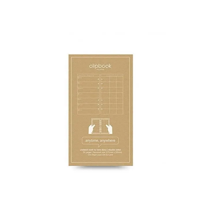Recharge pour Clipbook - Blanc - Format Personal - Papier recyclé 80% - 25 feuilles - 171x95mm-1