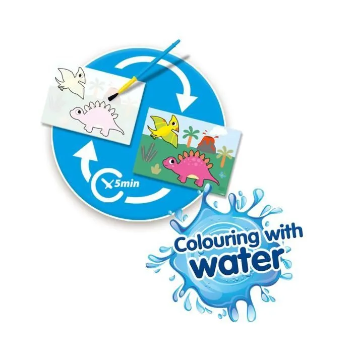 Jeu éducatif - Coloriage à l'eau - Dinos - Bleu - A partir de 12 mois - Mixte-0