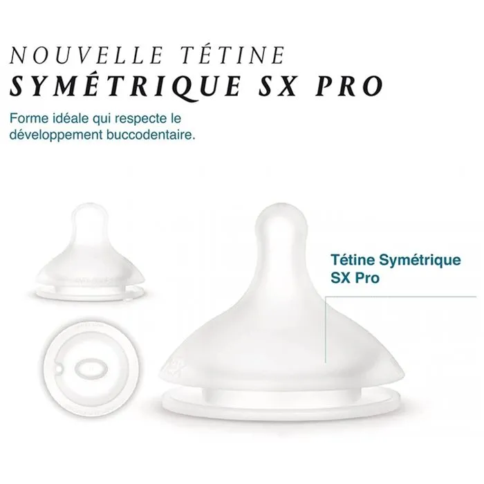 Suavinex 2 Tétines Symétriques SX Pro Débit Lent 0 Mois et +-3