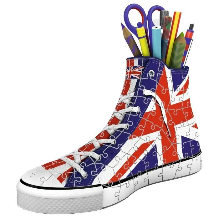 Puzzle 3D Sneaker - Union Jack - Ravensburger - Pot à crayons 108 pièces - Enfant - Dès 8 ans-2