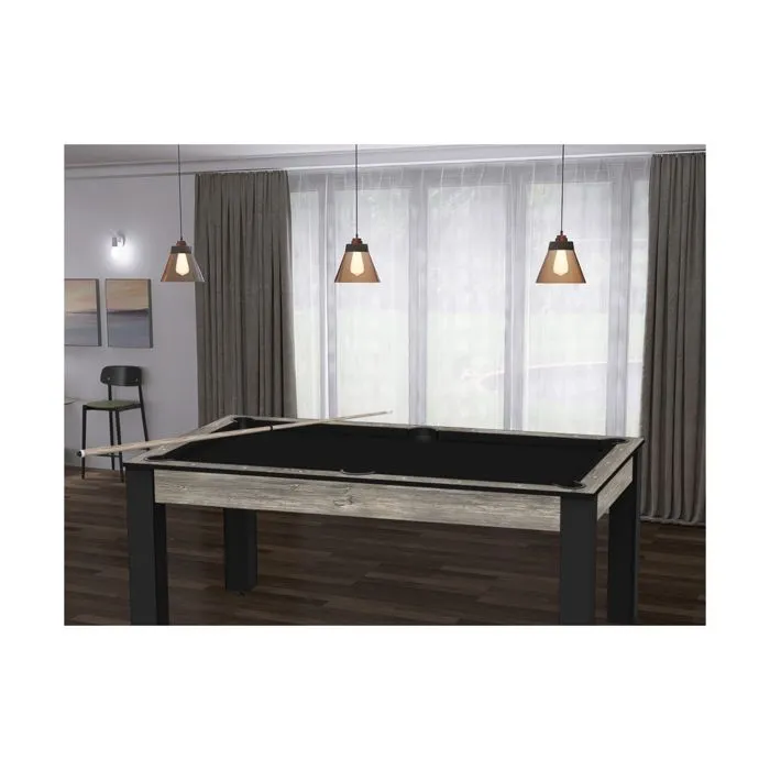 Billard convertible en table à manger - Floride - Industriel tapis noir - 6 personnes-3