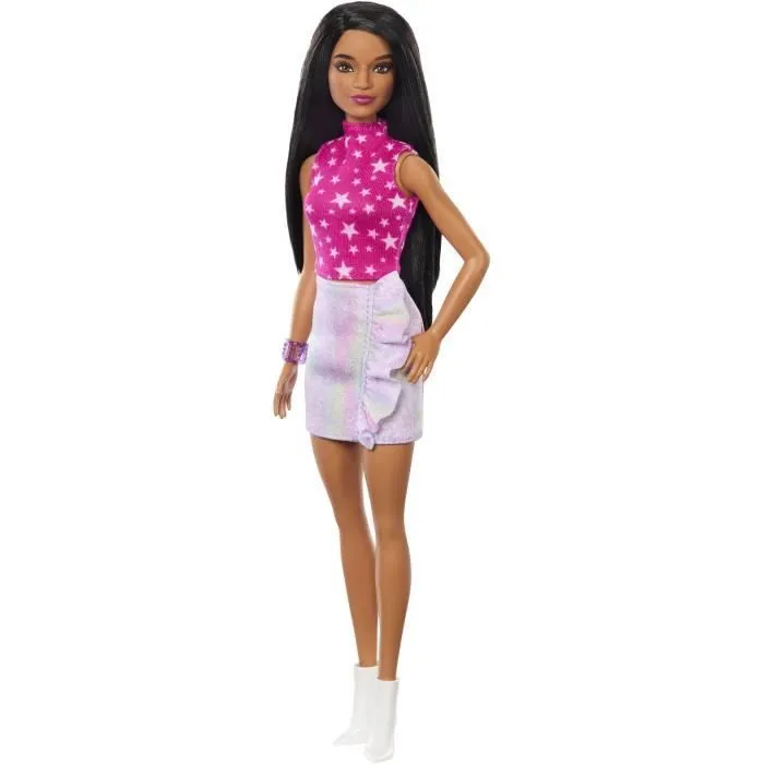 Barbie-Barbie Fashionistas- Poupée cheveux noirs 65ème anniversaire HRH13-0