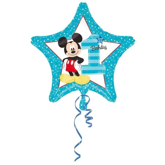Ballon aluminium 1er Anniversaire Mickey 43 cm - Bleu-1