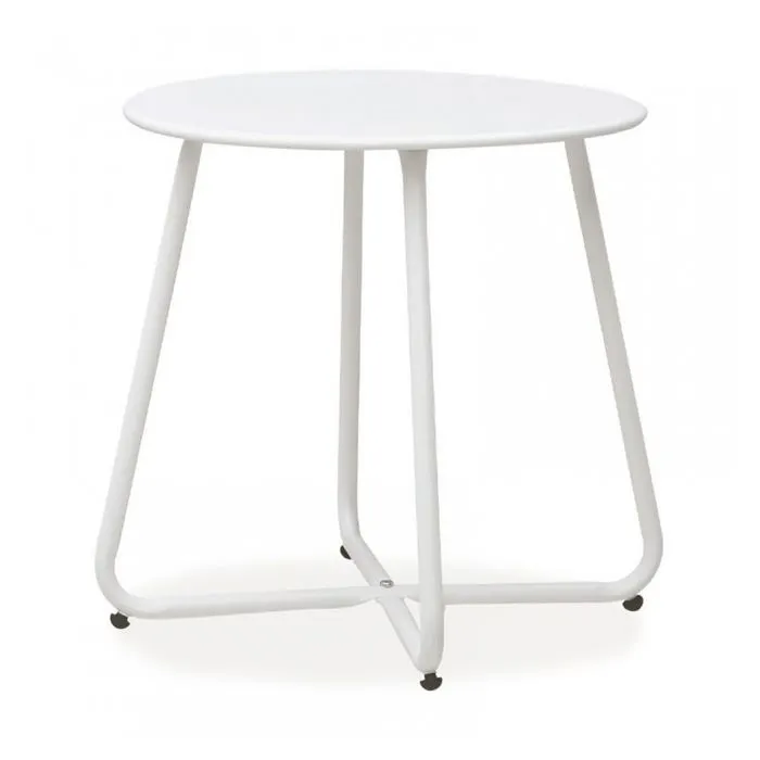 Table ronde pour enfants - Métal - Blanc - Design ludique - Durable-0