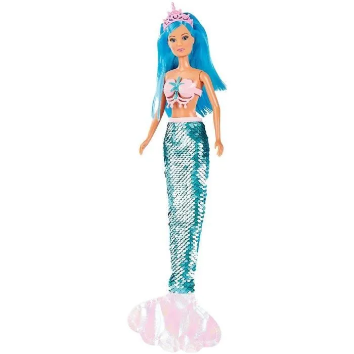 Simba - Steffi Love Sirène Sequins - Poupée Mannequin 29cm - Paillettes Réversibles - Nageoire Amovible - modèle aléatoire-1