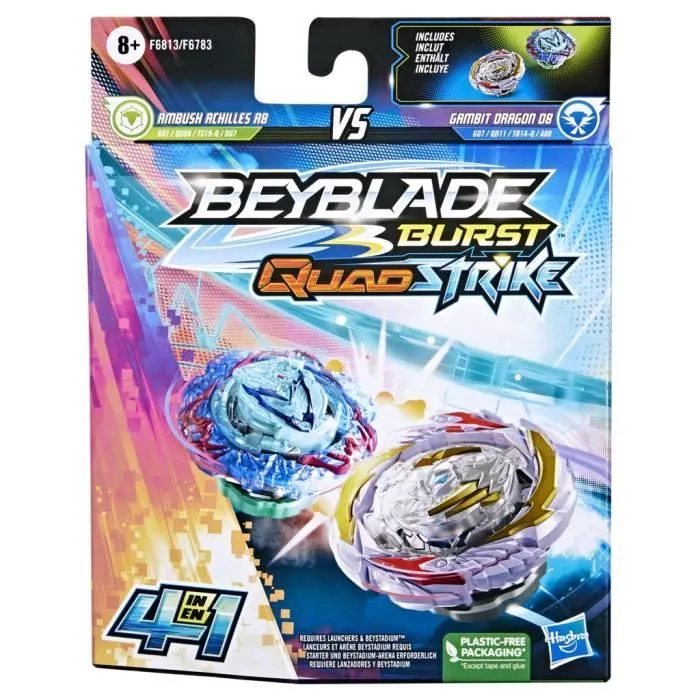 Toupie - BEYBLADE - Dual Pack Gambit Dragon et Ambush Achilles - Gris - 8 ans-1