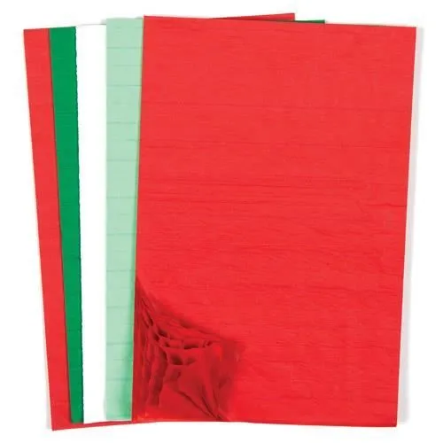 Papier alvéolé dans des coloris festifs pour la fabrication de décorations de Noël – Fournitures de loisirs créatifs (Lot de 8).-0